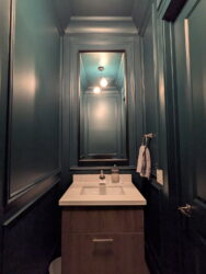 Full wall wainscoting, double level in the washroom, Oakville, ON