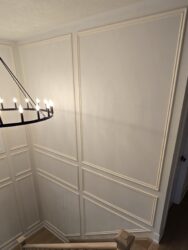 Full wall wainscoting, staircase, Milton, ON