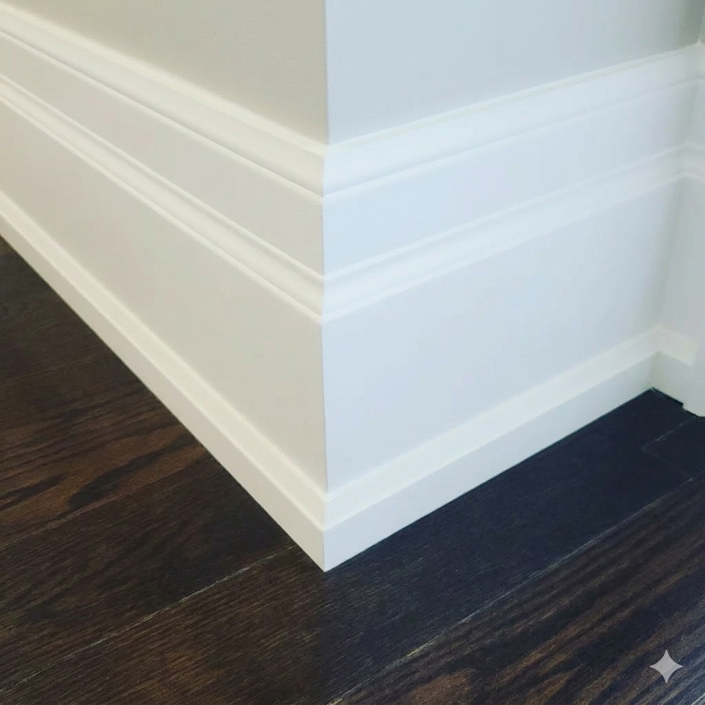 Baseboard close up in the house